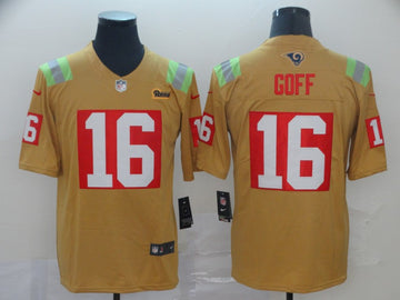 Jared Goff Los Angeles Rams gold Vapor jersey