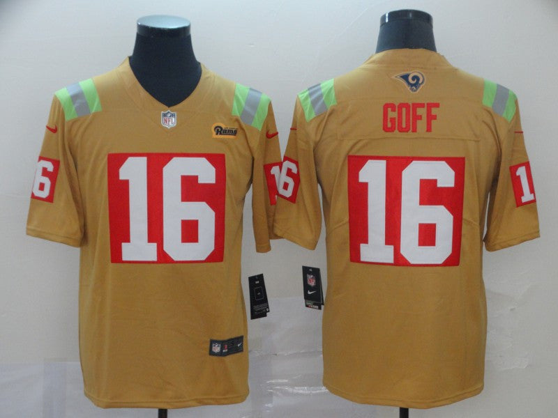 Jared Goff Los Angeles Rams gold Vapor jersey