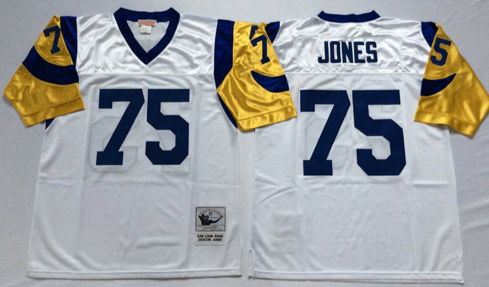Deacon Jones Los Angeles Rams white Throwback jersey