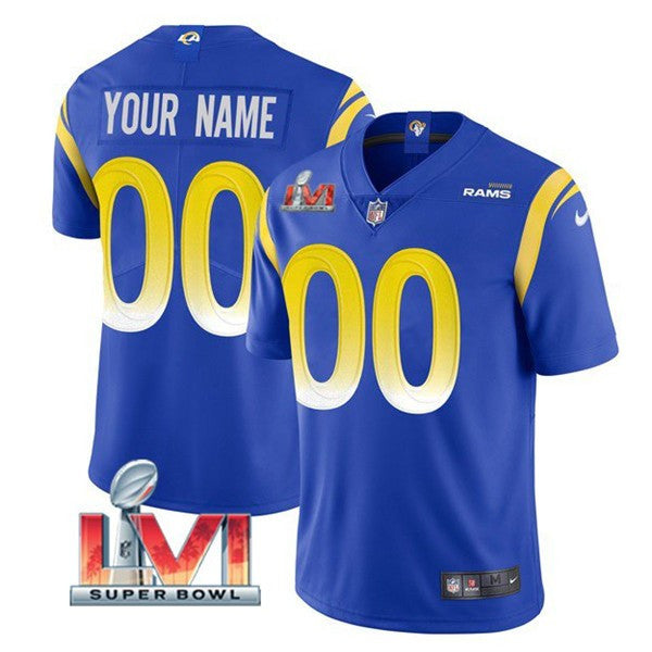 Custom Los Angeles Rams royal Vapor jersey