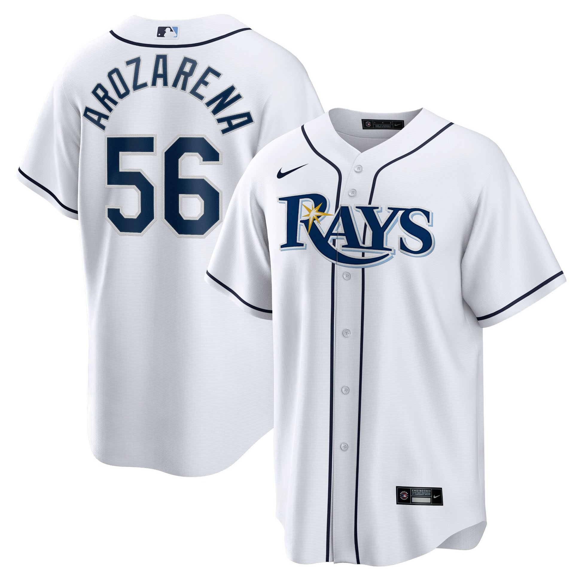 Randy Arozarena Tampa Bay Rays white jersey