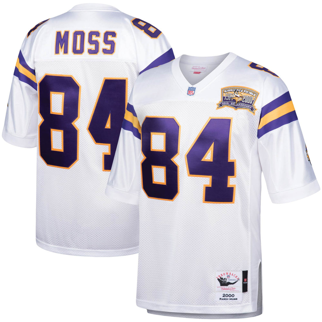 Randy Moss Minnesota Vikings white Throwback jersey
