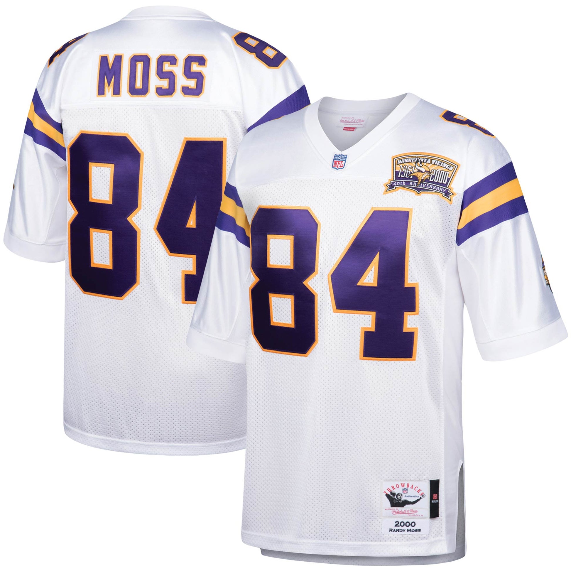 Randy Moss Minnesota Vikings white Throwback jersey