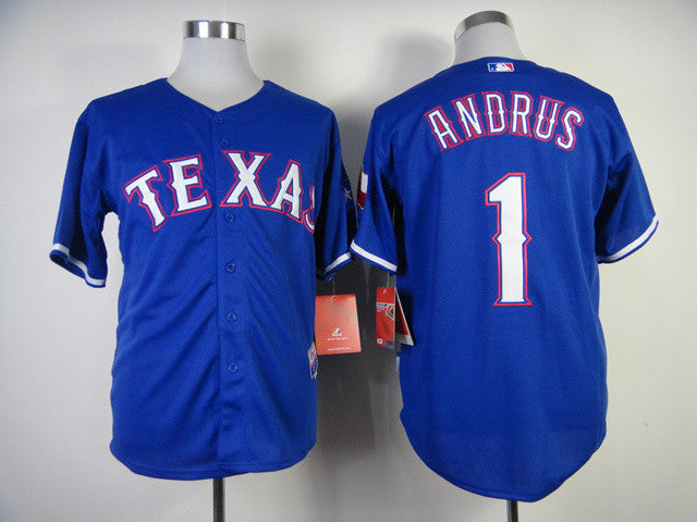 Andrus Texas Rangers blue jersey