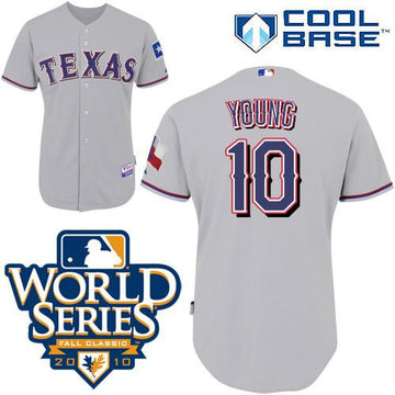 Michael Young Texas Rangers grey jersey