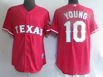 Young Texas Rangers red jersey