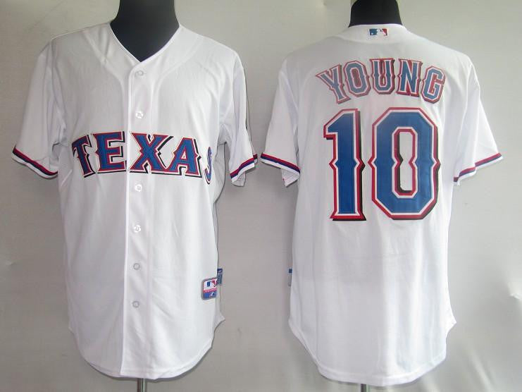 Young Texas Rangers white jersey