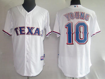 Young Texas Rangers white jersey