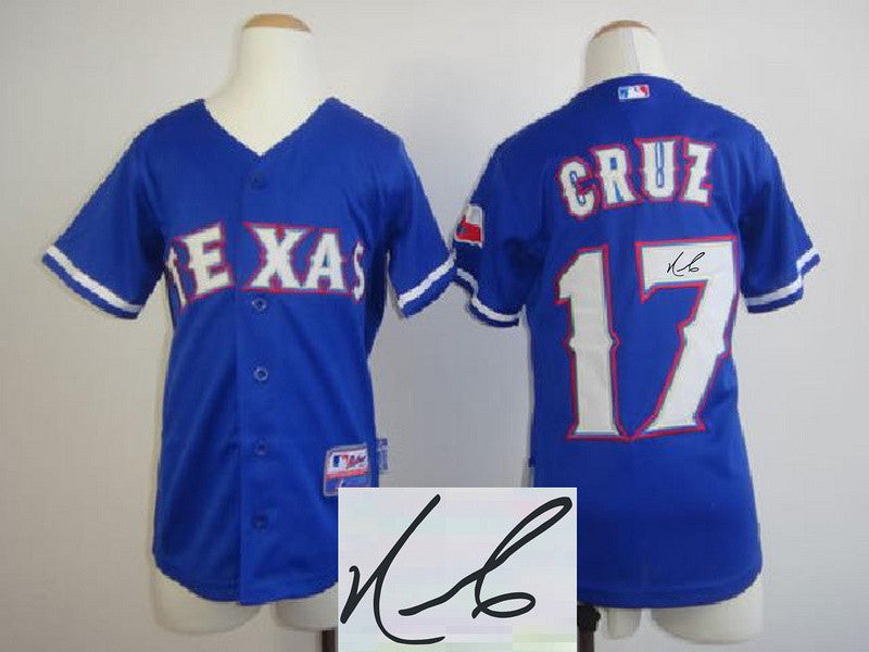 Cruz Texas Rangers blue jersey