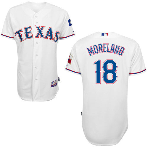 Moreland Texas Rangers white jersey