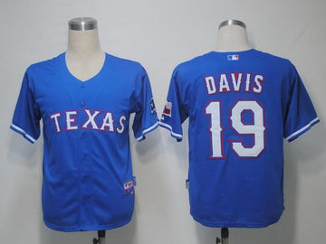 Davis Texas Rangers blue jersey