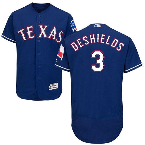 Delino Deshields Texas Rangers blue jersey