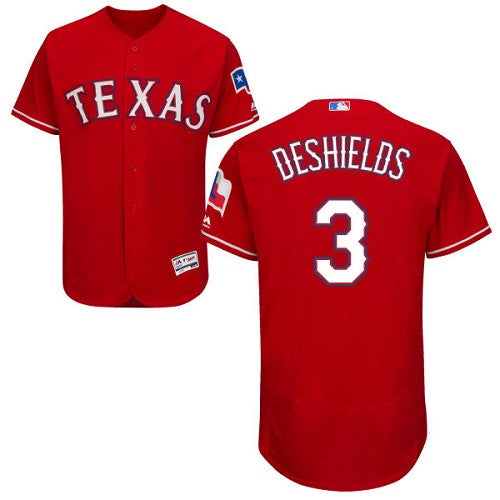Delino Deshields Texas Rangers red jersey