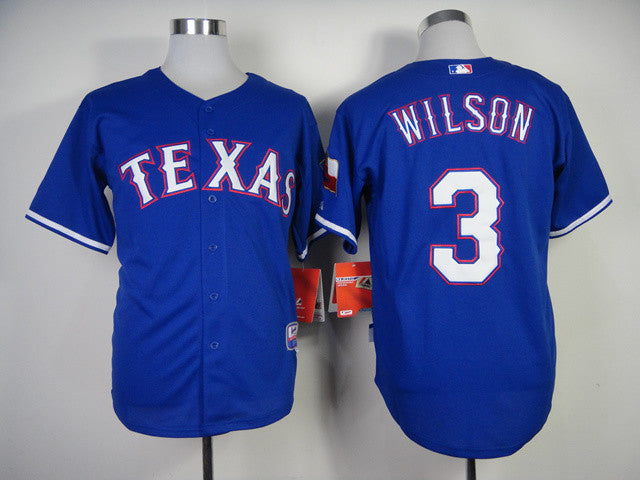 Wilson Texas Rangers blue jersey