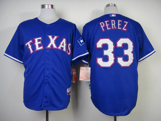 Perez Texas Rangers blue jersey
