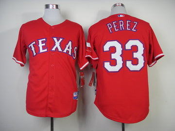 Perez Texas Rangers red jersey