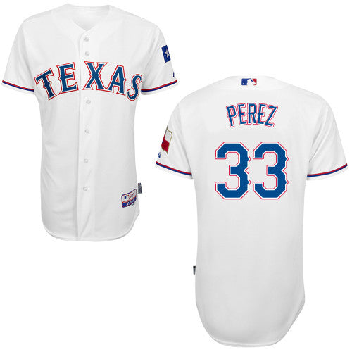 Perez Texas Rangers white jersey