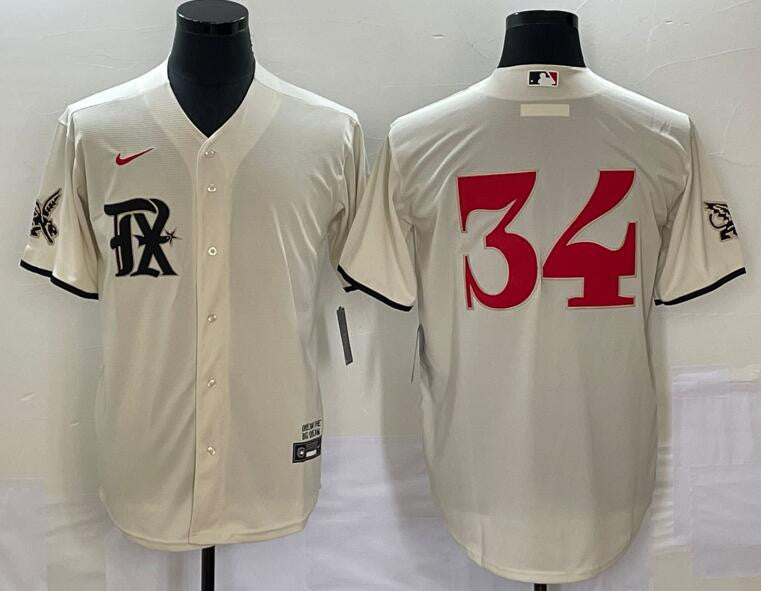 Nolan Ryan Texas Rangers cream City Connect jersey