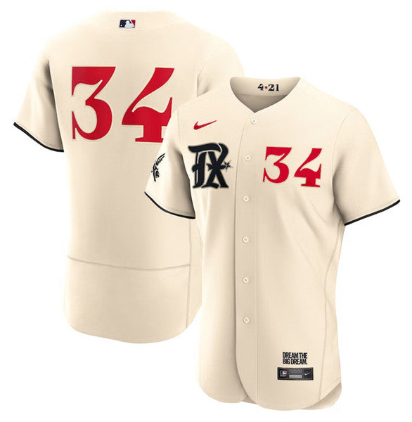 Nolan Ryan Texas Rangers cream City Connect jersey