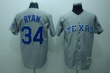 Ryan Texas Rangers grey jersey