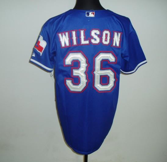 Wilson Texas Rangers blue jersey