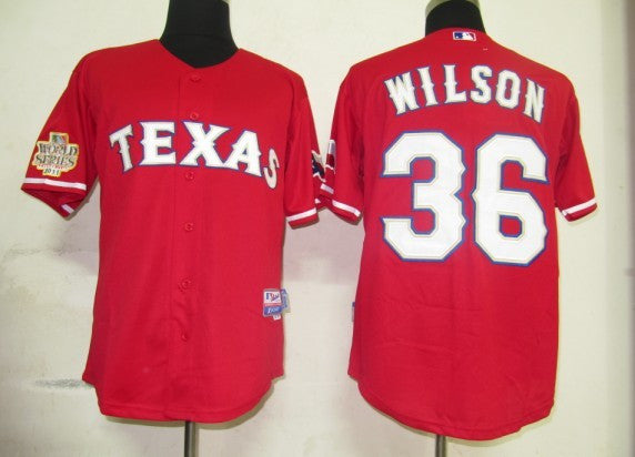 Wilson Texas Rangers red jersey