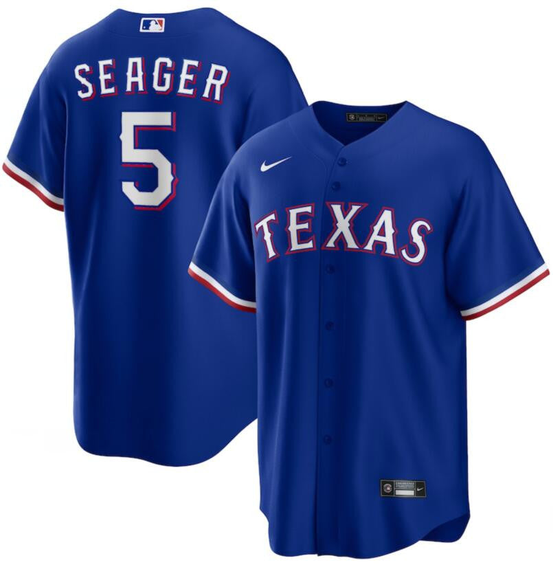 Corey Seager Texas Rangers royal jersey