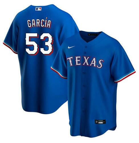 Adolis Garcia Texas Rangers blue jersey