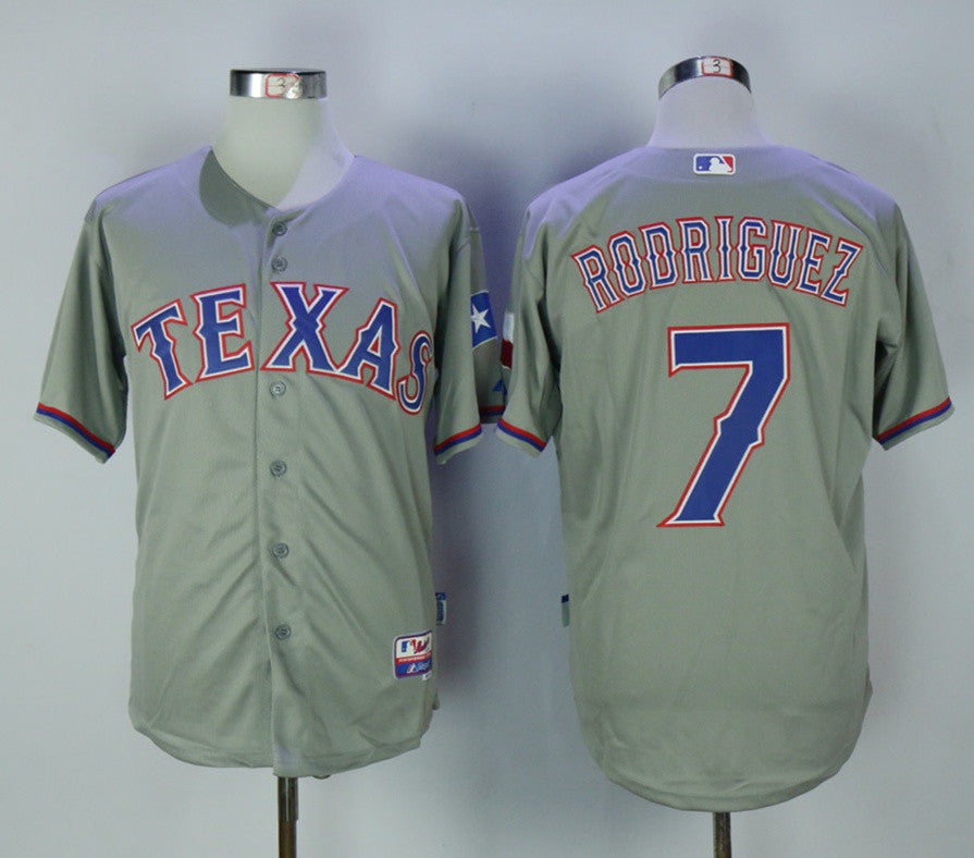 Ivan Rodriguez Texas Rangers grey jersey
