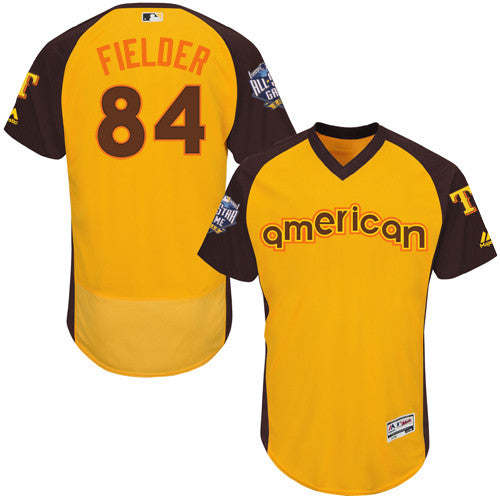 Prince Fielder Texas Rangers yellow Game jersey