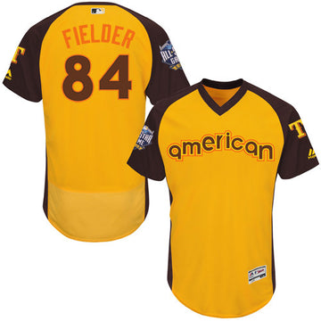 Prince Fielder Texas Rangers yellow Game jersey