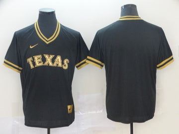 Blank Black Texas Rangers gold Legend jersey