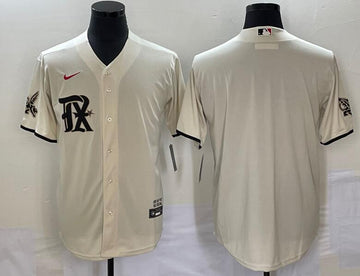 Custom Texas Rangers cream City Connect jersey