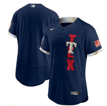 Custom Texas Rangers navy All-Star jersey