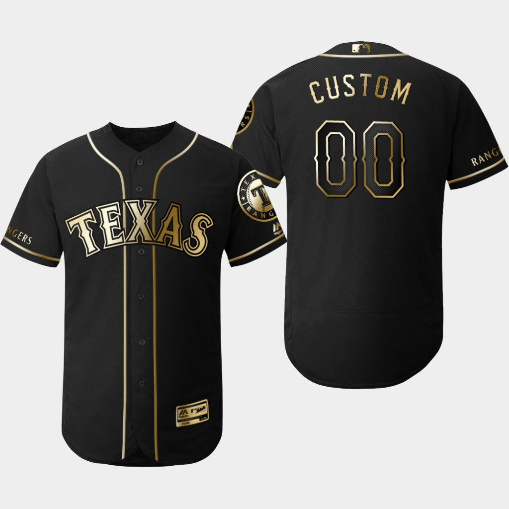 Custom Texas Rangers black jersey