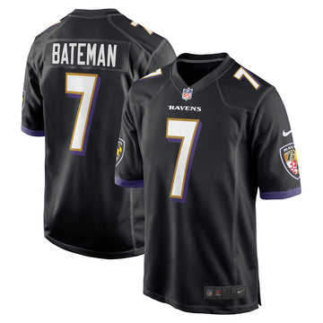 Rashod Bateman Baltimore Ravens black Game jersey