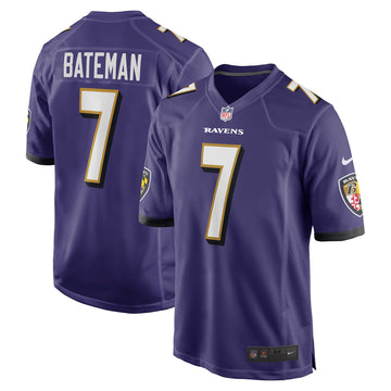 Rashod Bateman Baltimore Ravens purple Game jersey