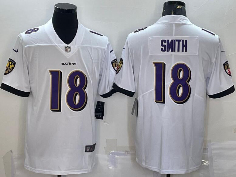 Roquan Smith Baltimore Ravens white Vapor jersey