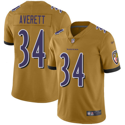 Anthony Averett Baltimore Ravens gold Inverted Legend jersey