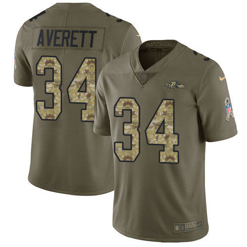 Anthony Averett Baltimore Ravens olive Salute To Service jersey