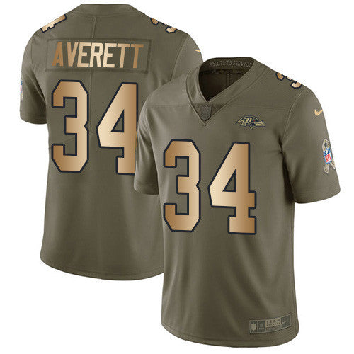 Anthony Averett Baltimore Ravens olive Salute To Service jersey