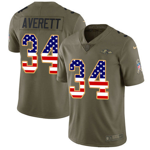 Anthony Averett Baltimore Ravens olive Salute To Service jersey