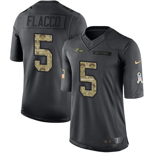 Joe Flacco Baltimore Ravens black Salute To Service jersey