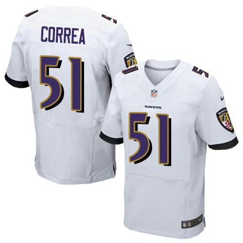 Kamalei Correa Baltimore Ravens white Elite jersey