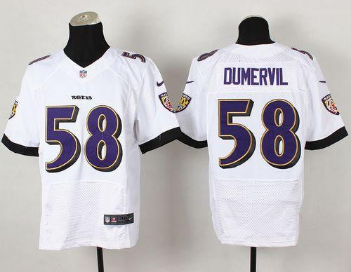 Elvis Dumervil Baltimore Ravens white Elite jersey