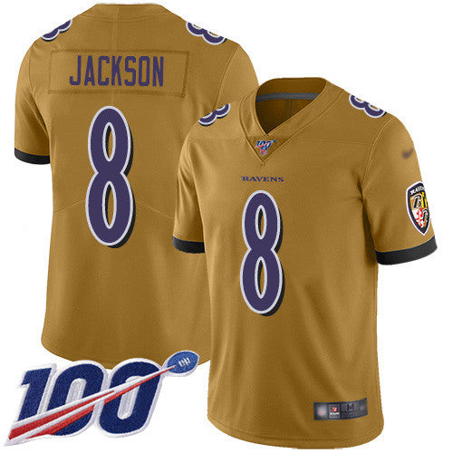 Lamar Jackson Baltimore Ravens gold Inverted Legend jersey