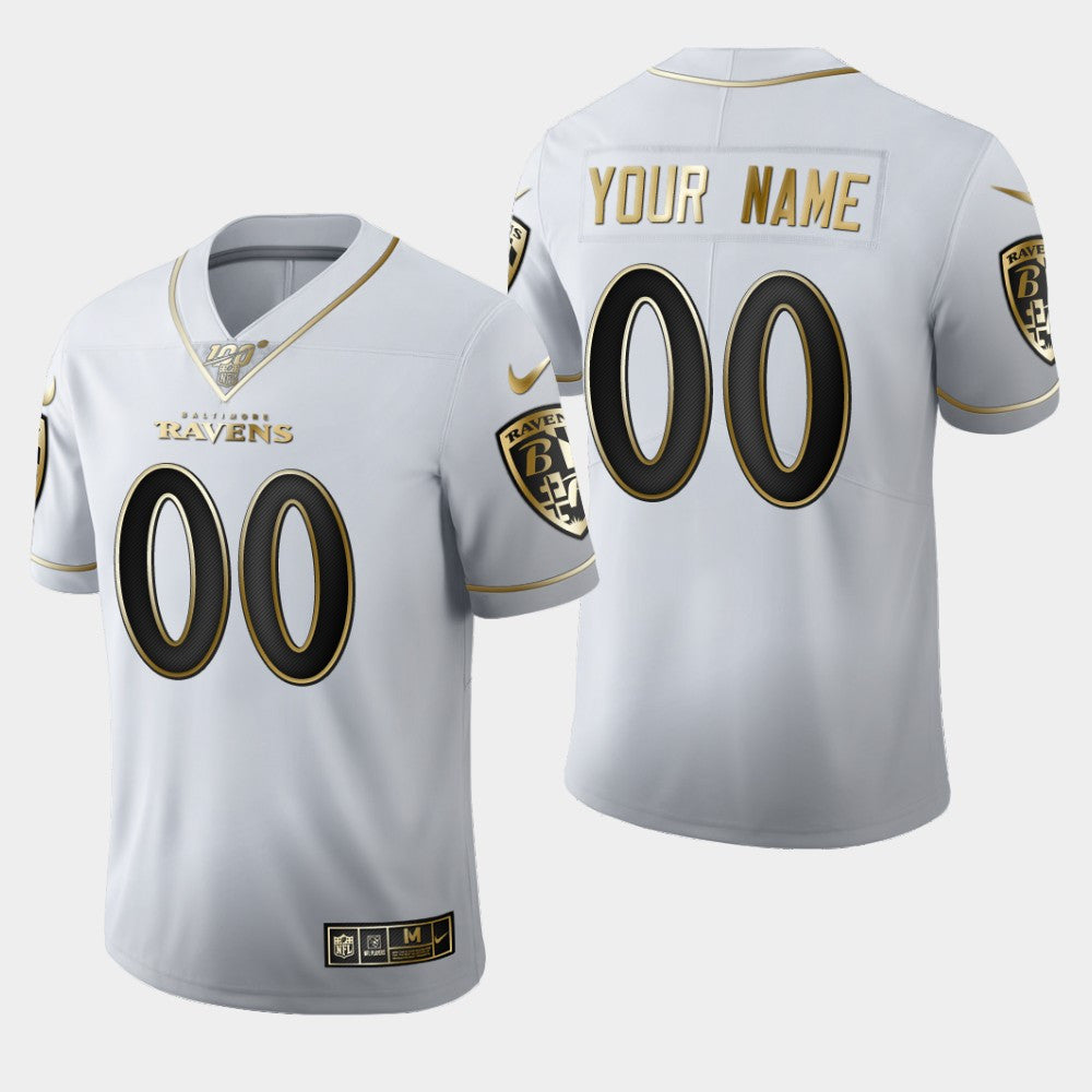 Custom Baltimore Ravens white Untouchable jersey