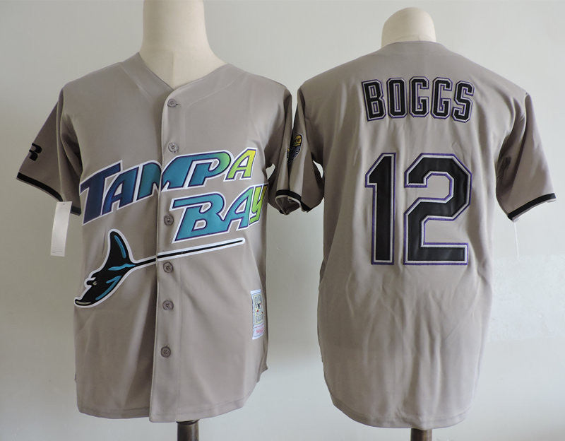 Wade Boggs Tampa Bay Rays gray Cooperstown jersey