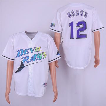 Wade Boggs Tampa Bay Rays white Cooperstown jersey