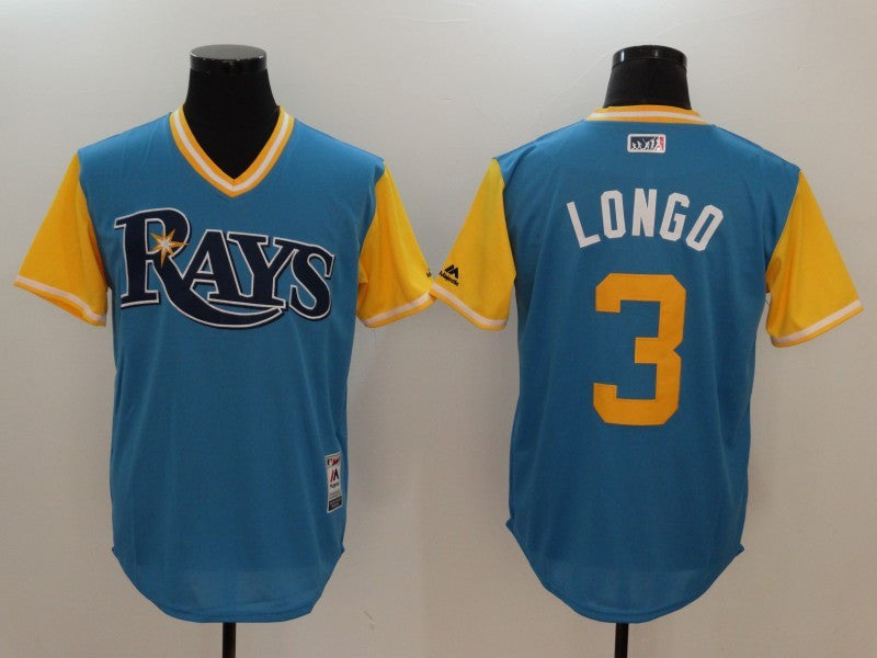 Evan Longoria Longo Majestic Tampa Bay Rays blue jersey